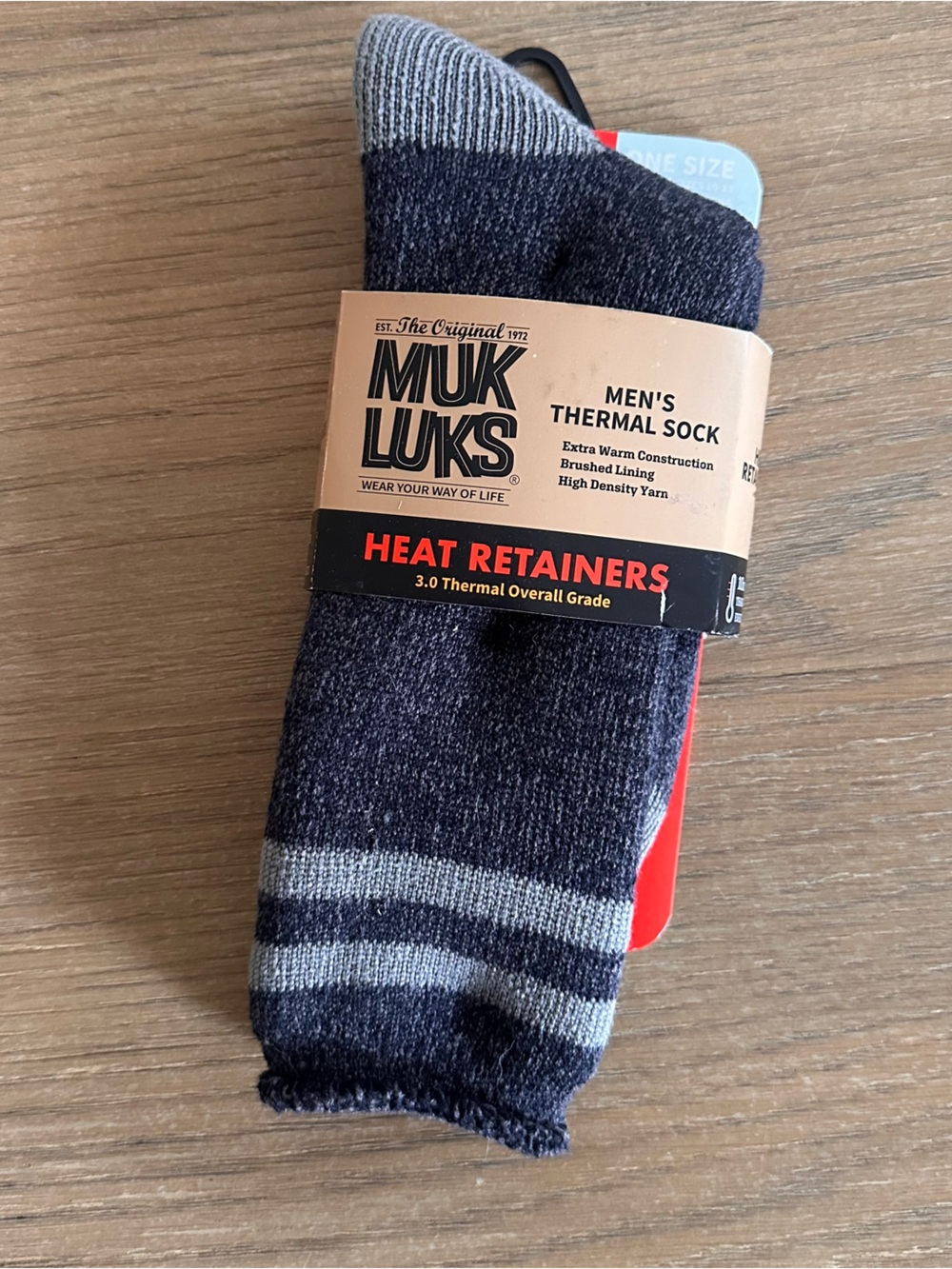NWT MUK LUKS Men’s Heat Retainers Thermal Socks 3.0 TOG Gray One Size